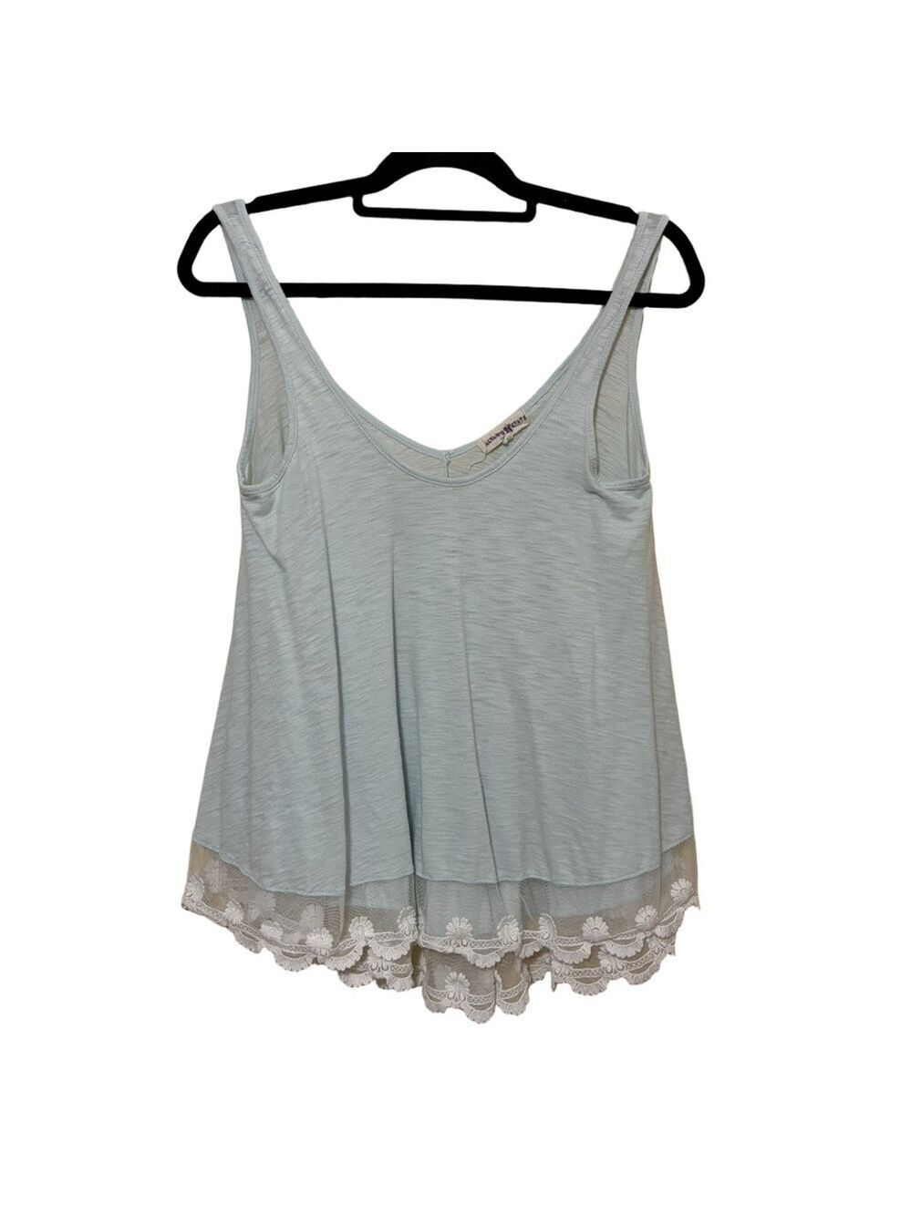 Altar’d State Lace Hem Tank Top Women’s S Baby Blue Scoop Neck Pullover Boho